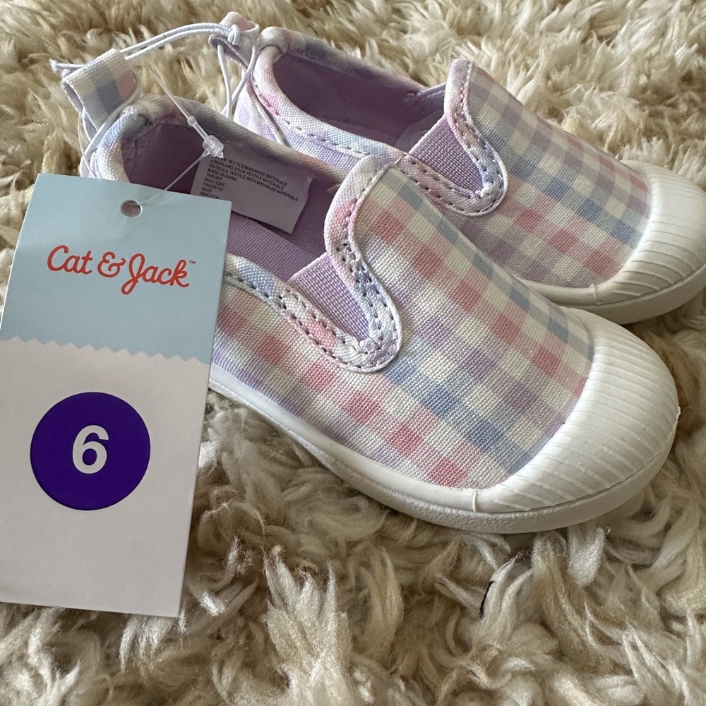 Cat & Jack Pink and Blue Sneakers Slip-On Comfort